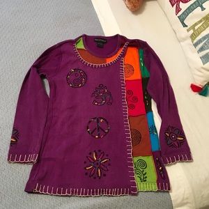 Hippie shirt, made in Nepal size small. Open front